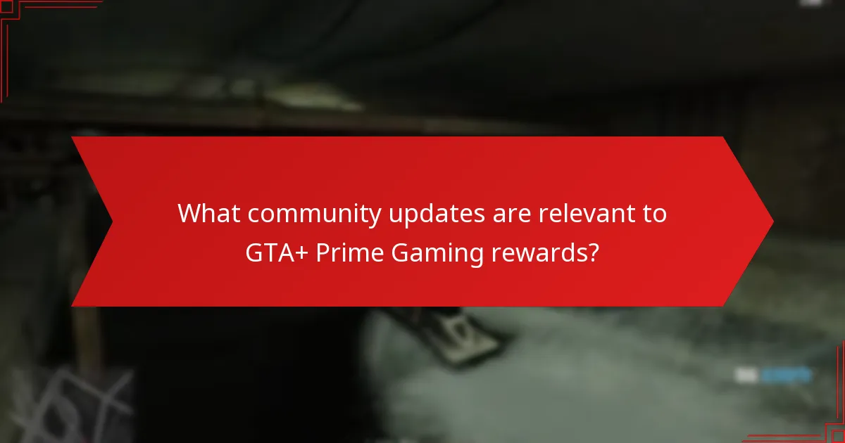 What community updates are relevant to GTA+ Prime Gaming rewards?